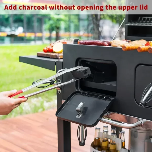 Extra Large Charcoal Grill with Adjustable Trays, Ideal for Backyard BBQs and Camping  