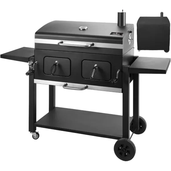 Extra Large Charcoal Grill with Adjustable Trays, Ideal for Backyard BBQs and Camping  