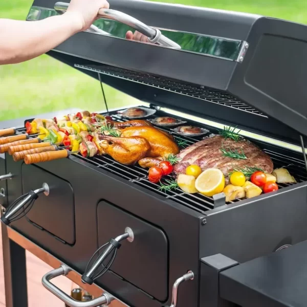 Extra Large Charcoal Grill with Adjustable Trays, Ideal for Backyard BBQs and Camping  